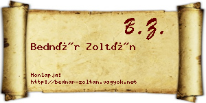 Bednár Zoltán névjegykártya