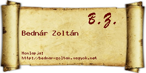 Bednár Zoltán névjegykártya