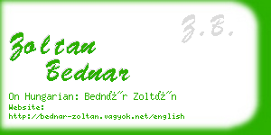 zoltan bednar business card